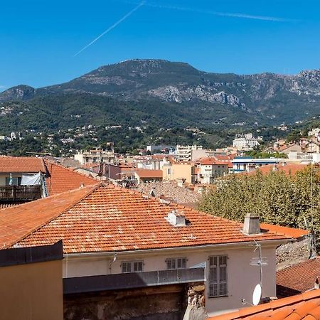Between The Roofs Of Menton Old Town And The Sea Bagian luar foto